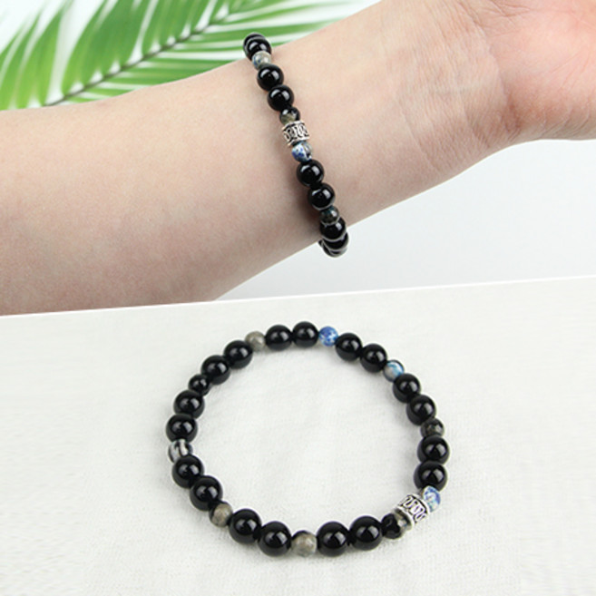 JStrading 천연 원석 팔찌 만들기 BC 재료 세트 31종 DIY 패키지, 1개, BC-30 블랙 홀