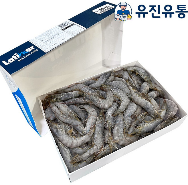 흰다리새우 2kg 새우 탈각새우 냉동 사우디 에콰도르 페루 벌크 냉동수산물 대하 캠핑 대하구이 캠핑음식 캠핑요리 대하철 새우구이, 1박스, 51/60 2kg