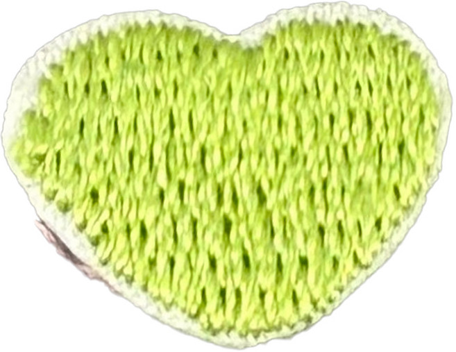 케바케 와펜 커스텀 스티커 패치, w087 그린 하트, 1개