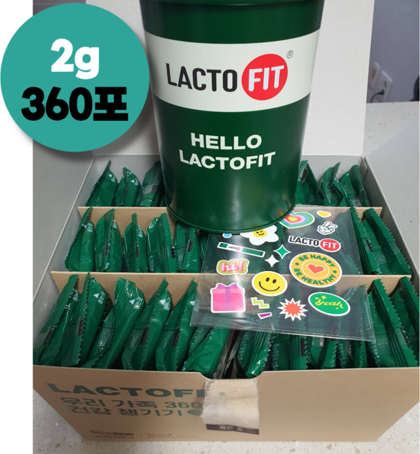 락토핏 당케어 360포 기획세트 틴케이스 스티커 벌크포장, 360개, 2g