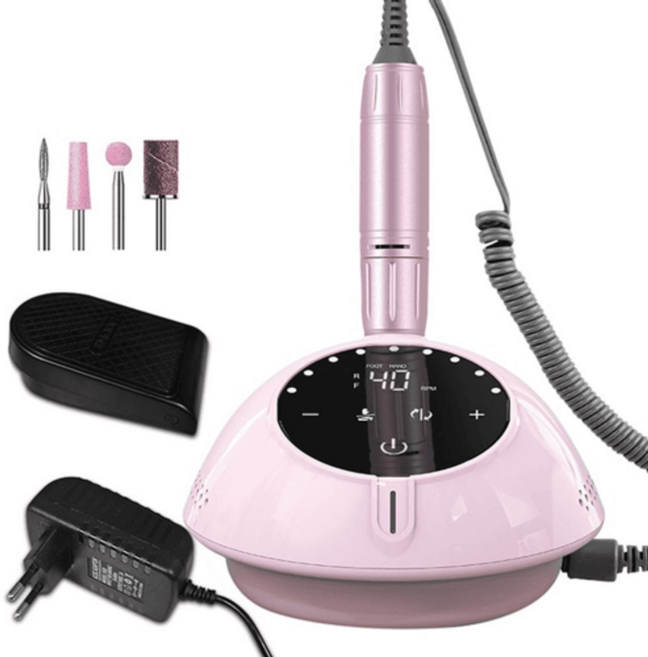 전동 네일드릴 발톱 밀링 셀프관리 전기 손톱 큐티클, 핑크A, CN, 1개