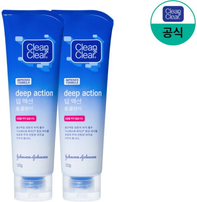 [클린앤클리어] 딥 액션 폼클렌저 120g x2, 2세트 - 쿠팡