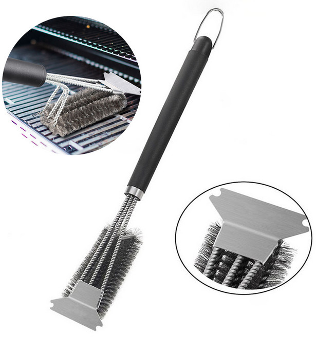 3in1 스크래퍼 철수세미 캠핑 그릴 막대 브러쉬, 1개