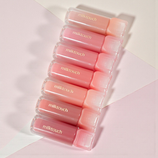 [끈적임 없는 광채]밀크터치 듀 스테인 쉬어 립 글로스 7 color 촉촉함 글로시한 유리알 광채 반짝반짝 맑고 투명한 드리즐광, 3개, 4ml, 04 멜로우 엔딩