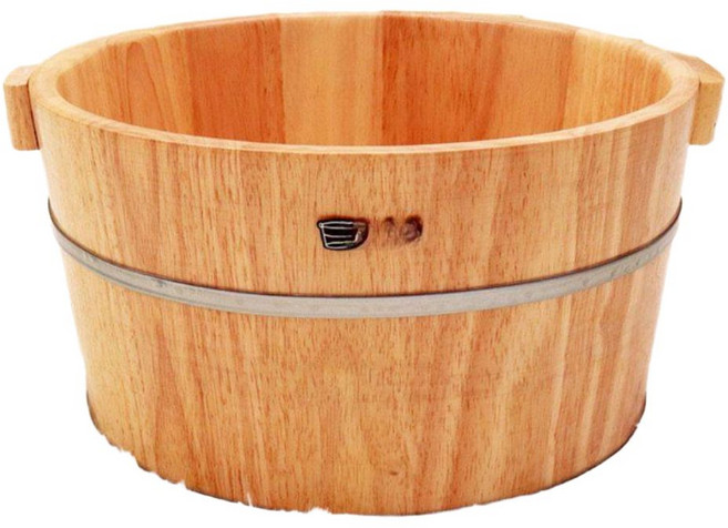 족욕통 세척 족탕 뚜껑이 나무 족욕 발 담그기 휴대용 발욕조 욕조 양동이 있는 목욕 족욕기, 21CM 배럴+뚜껑+마사지 휠
