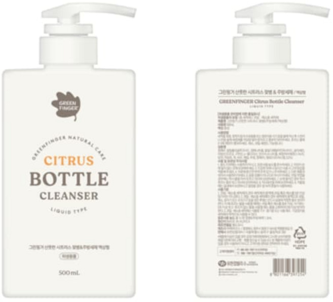 그린핑거 산뜻한 시트러스 젖병&주방세제 액상형 500ml(택배) 친환경 안심 세정, 그린핑거 산뜻한 시트러스 젖병&주방세제 액상형 500m