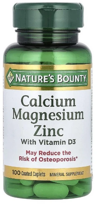 Natures Bounty 칼슘 마그네슘 아연 비타민D3 함유 코팅 정제 100정, 1개, 33회분 - 쿠팡