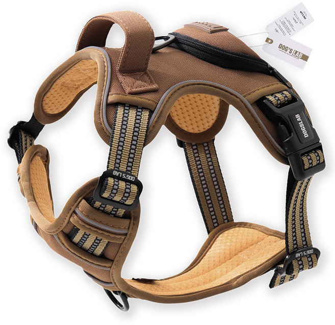 독스랩 강아지 하네스 대형견 중형견 앞섬방지 가슴줄, 1개, 카키
