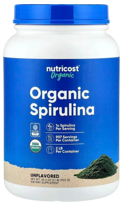 Nutricost 유기농 스피룰리나 무맛 907g(32.4oz) NCS-67533, 907g, 1개 - 쿠팡