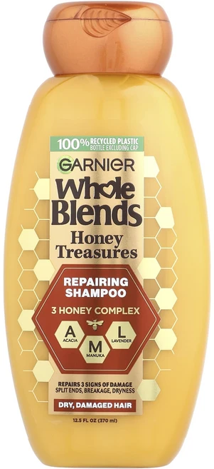 Garnier 홀 블렌즈 허니 트레져 리페어링 샴푸 12.5fl oz(370ml), Garnier홀블렌즈허니트레져리페어링샴푸125floz3, 1개, 370ml - 쿠팡