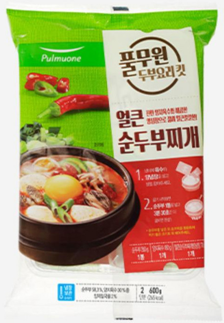 풀무원식품 얼큰 순두부찌개 KIT 600g, 6개