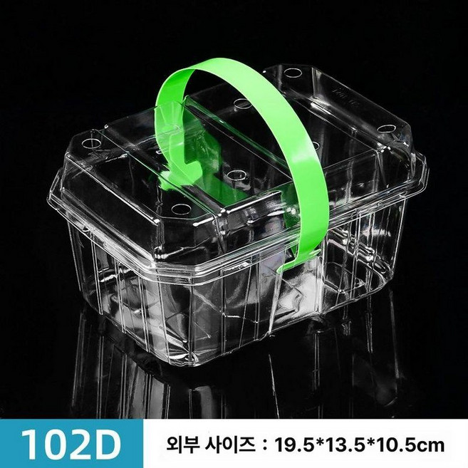 과일 포장 용기 일회용사각용기 샐러드 두릅 투명, 1개