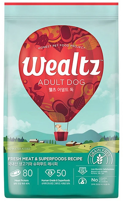 웰츠 어덜트 강아지 건식사료, 닭, 2.1kg, 1개 - 쿠팡