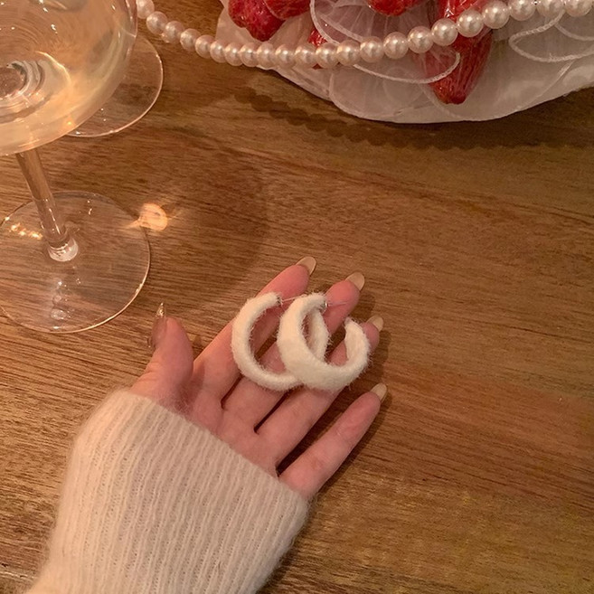 카밀라쇼룸 실버 925 은침 앙고라 링 에라 귀걸이