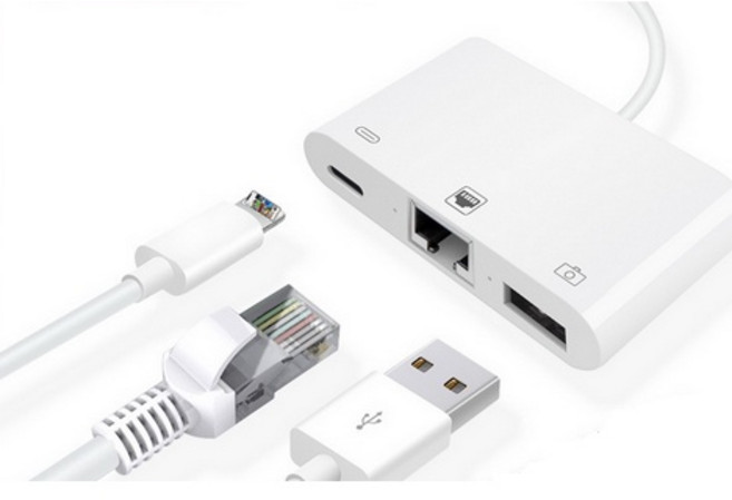 充電 有線網卡 乙太網路 USB 相機轉換器 三合一 USB接口 工作室直播器, 1個