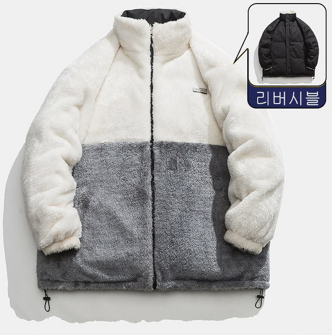 스타일닥터 양면 뽀글이 솜옷 남녀공용 겨울 기모 도톰 기모 점퍼 높은 가성비