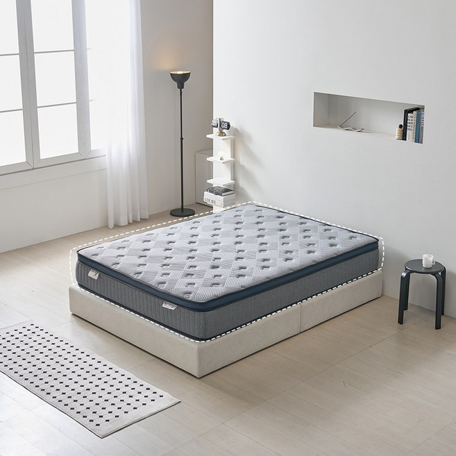 사사가구 숙면왕 프리미엄 롤팩 매트리스 30cm 퀸, 네이비, 중간 단단함