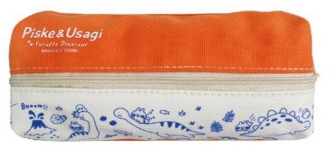 卡娜赫拉的小動物 帆布長條筆袋 P助兔兔文具收納袋 筆套, 橘色, 1個