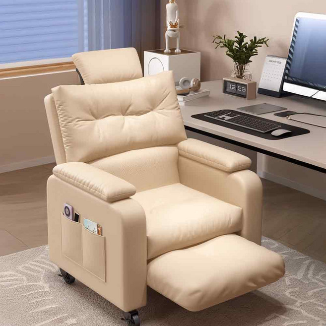 스타일리빙 럭셔리 게이밍의자 게임 컴퓨터 의자 사무용 리클라이너 학생의자 서재 발받침 목받침, 1개, 오렌지+목받침