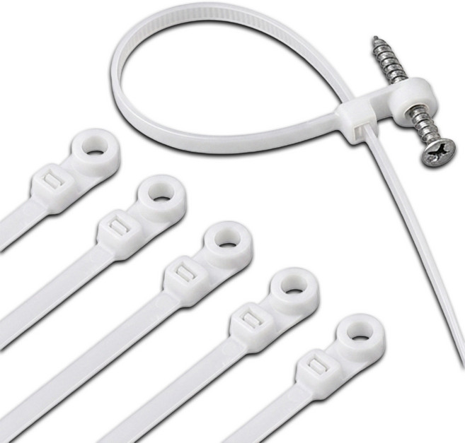 후후툴 벽 고정 선 정리 투인원 새들 케이블타이 200mm, 화이트, 1개