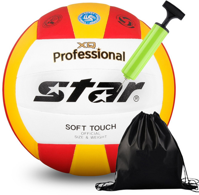스타스포츠 배구공 XQ 프로페셔널 칼라, 1개, 투센 볼펌프 볼가방
