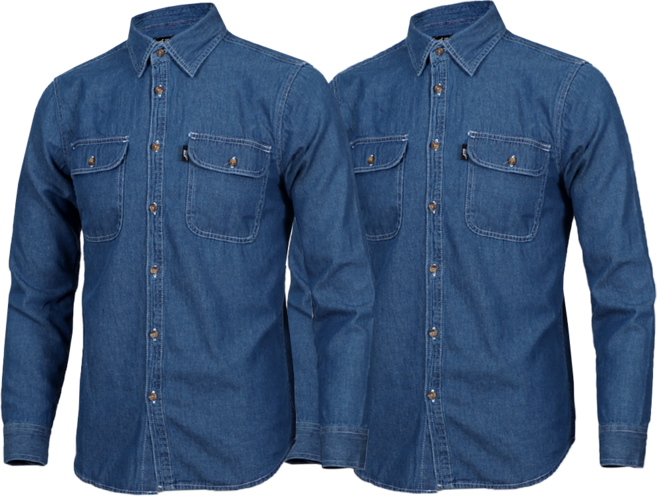 늑대와여우 [1+1] 남자청남방 데님셔츠 작업복남방 빅사이즈