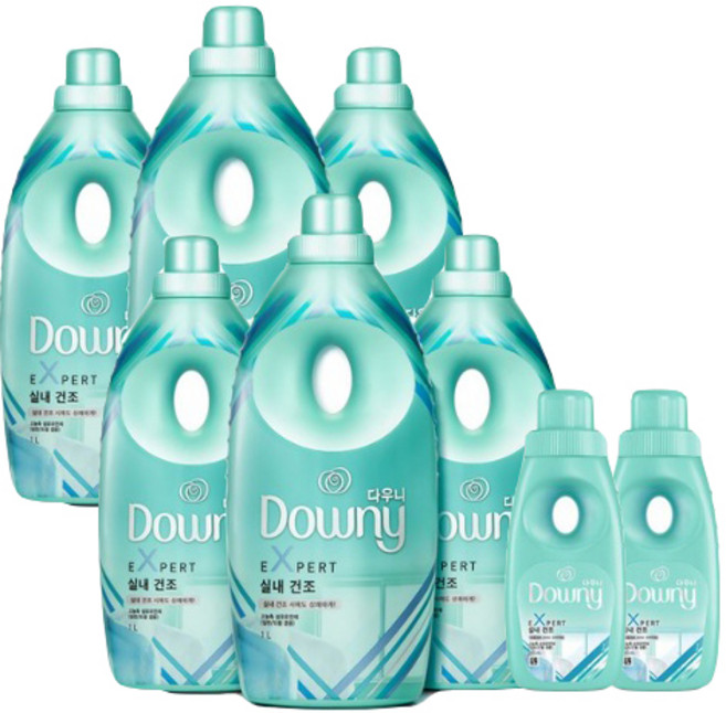 다우니 엑스퍼트 실내건조 섬유유연제 본품 1L x 3개 + 200ml, 2세트