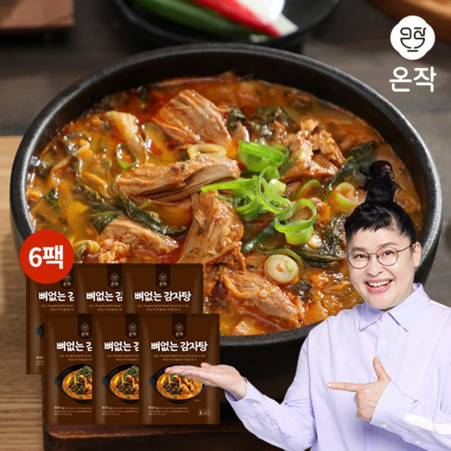 온작 뼈없는 감자탕, 900g, 6개
