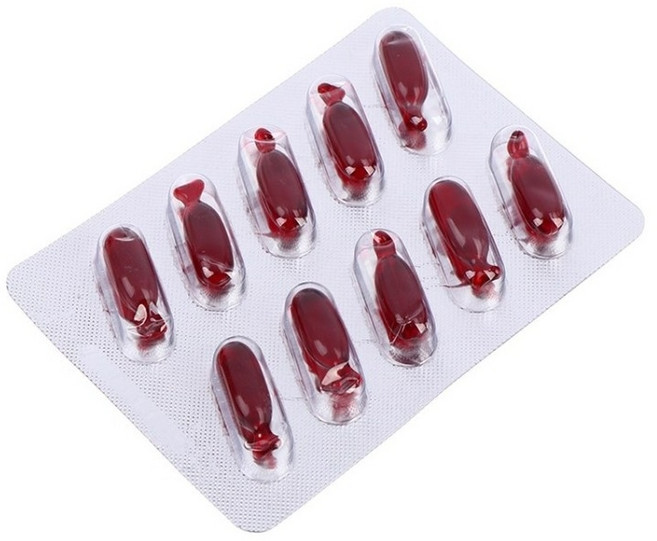 가짜피 붉은 혈액 인조피 할로윈 분장용 특수 메이크업 캡슐알약 10pcs