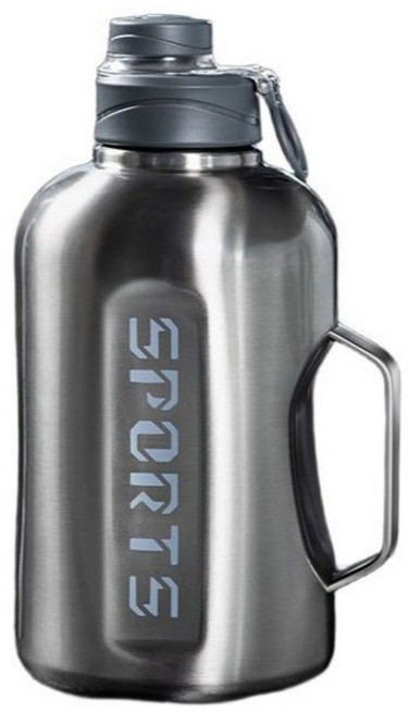 스텐 헬스텀블러 대용량 운동물통 스포츠물병 1.5L 실버, 1.8L, 블랙 / 파우치 포함, 1개