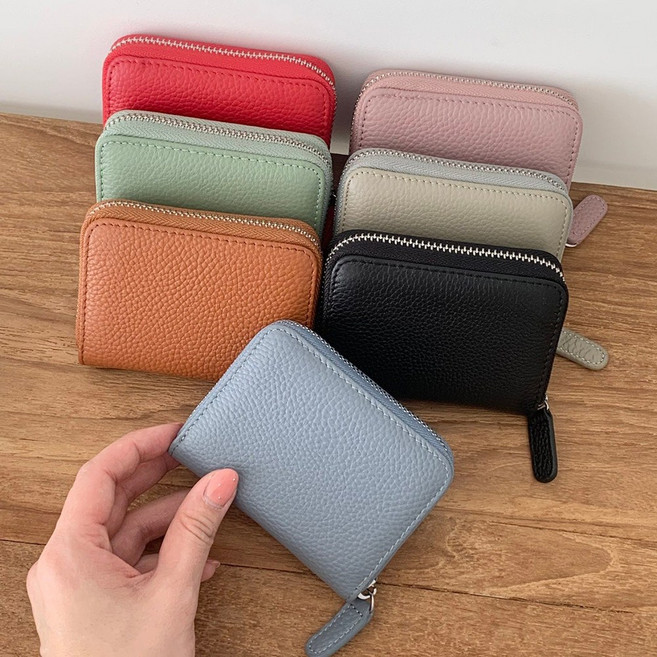HSY 소가죽 아코디언 카드 명함지갑