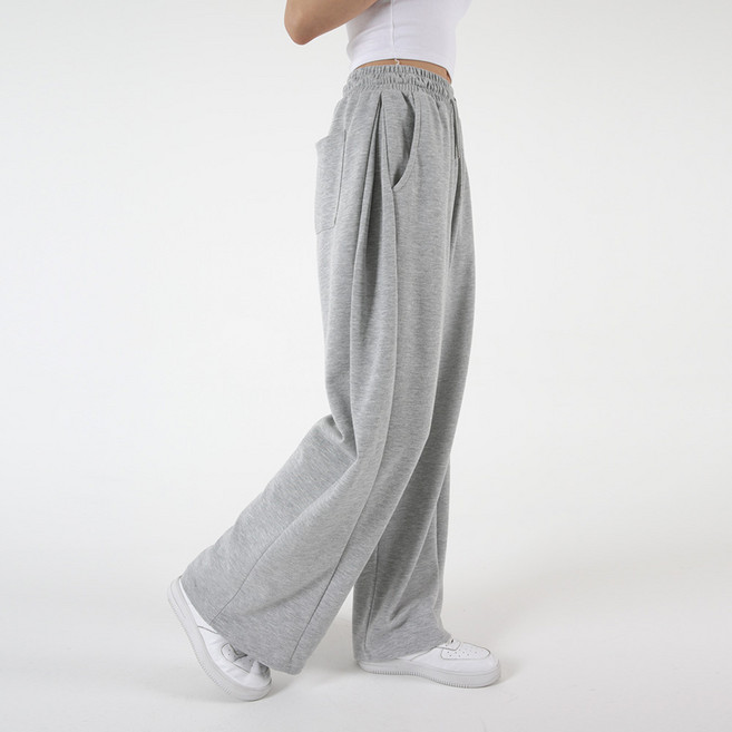 [오버나인] 여자 여성 특양면 옆턱 롱숏 와이드 트레이닝 팬츠