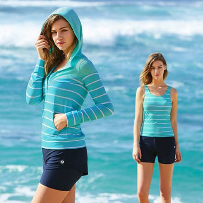 에어워크서프 여성 래쉬가드 3피스 YAWe0245 스트라이프 비치웨어
