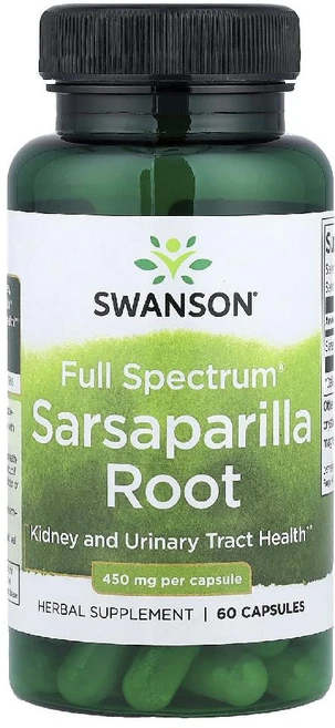 스완슨 사르사 뿌리 Sarsaparilla Root 450mg 캡슐 60정, 스완슨 Swanson 플 스펙트럼 Sarsaparill, 1개 - 쿠팡