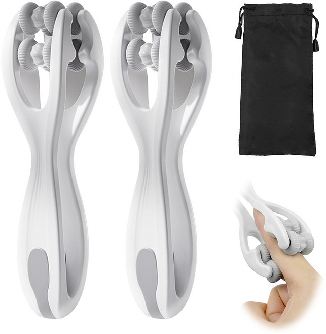 2개 손 및 손가락 마사지기 손가락 마사지 롤러 손잡이가있는 마사지 볼 근육 이완 마사지기 마사지기 셀프 마사지 롤러 관절염 양면 마사지 롤러 혈액 순환 스트레스 해소