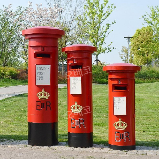 느린우체통 편지함 사서함 장식품 대형 인테리어 1.8m, 레드 크라운 70cm
