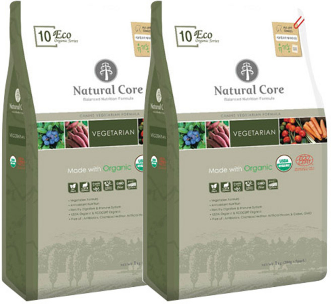 [네츄럴코어] 에코10 베지테리언 無육류 강아지사료, 곡물, 1kg, 10개