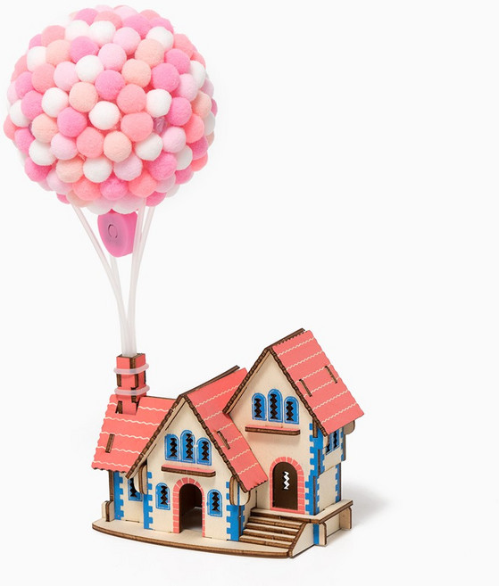 민화샵 뿅뿅이 미니어처 하우스 만들기 키트, 1개, 핑크 UDOMA0033