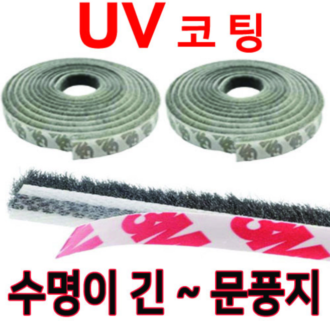 UV 코팅 오래쓰는 문풍지 모헤어 3미터 1+1, 2개