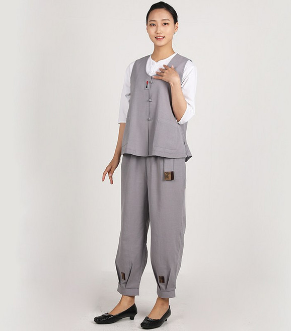 리예 린넨 프릴 여름 여자 조끼 바지 절복 법복 승복 개량 계량 생활 한복