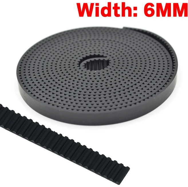 3DSWAY 2/5/10M 2GT 개방형 동기 타이밍 벨트 폭 6mm 고무 테이프 피치 프린터 부품 용 내마모성 Ender, 04 2GT-6mm Black, 01 5M