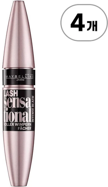 메이블린 뉴욕 래쉬 센세이셔널 베리 블랙 마스카라 10ml Maybelline New York Lash Sensational Very Black Mascara 10ml 1개, 4개 - 쿠팡