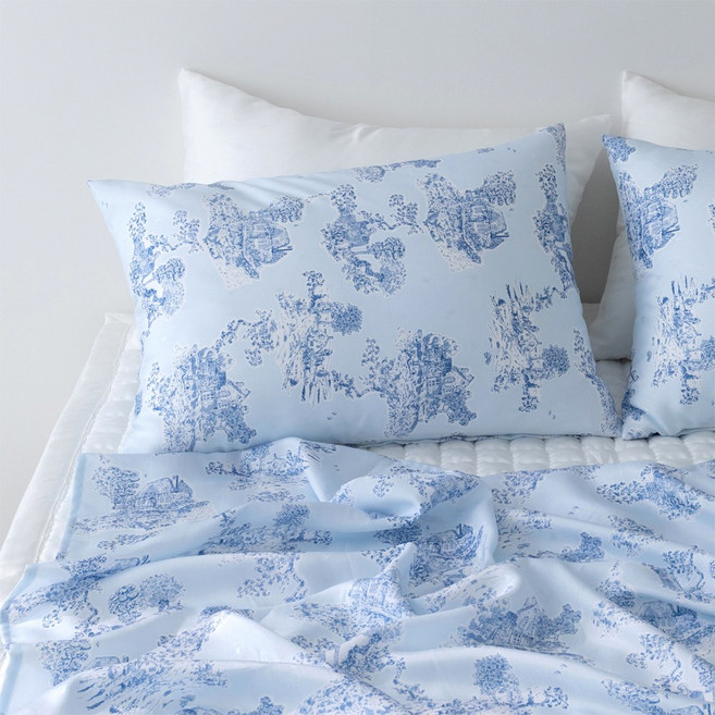 플로빌 뜨왈 100% 인견 여름 냉감 쿨 베개커버