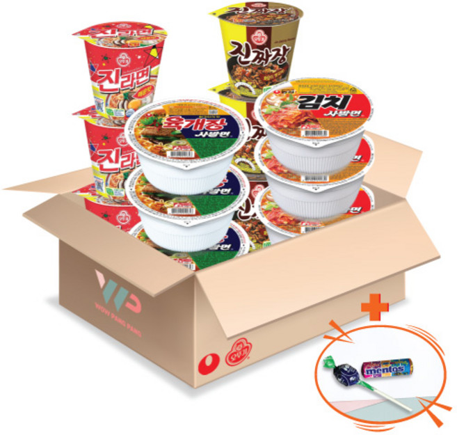 농심 오뚜기 소컵 컵라면 4종 혼합세트 육개장 사발면 3+김치사발면 3+진짜장 소컵 3+진라면 매운맛 소컵 3 총 12컵입 미니 멘토스+투시팝 사탕 사은품 2종 증정, 1개