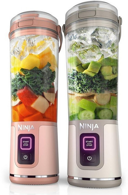 닌자 블라스트 충전식 휴대용 쉐이크 블렌더 532ml 마블화이트, 복숭아, 스톤
