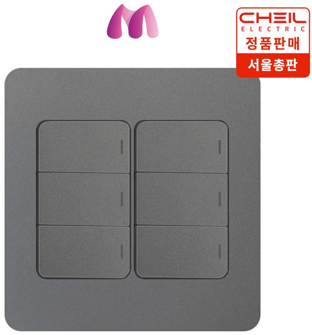 제일전기 디아트 다크그레이 중 6구 스위치, 1개