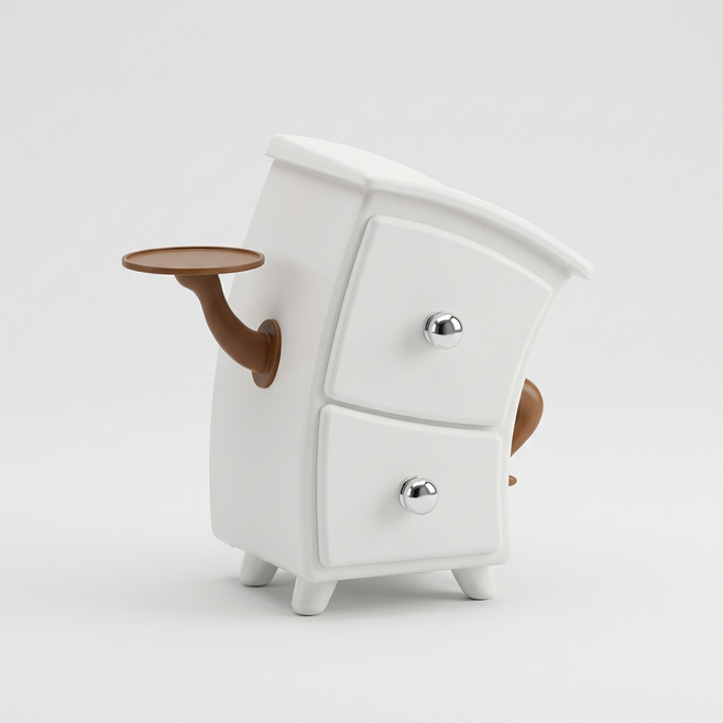 식빵 데스크 보관함, 1개, 흰색