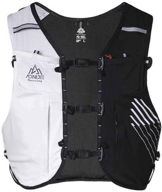 오니지 트레일러닝 조끼 초경량 가방 등산배낭 10L 엘리트 V1610, 블랙화이트, XL