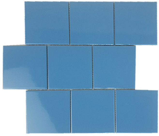 중앙데코 자기질모자이크타일 97mm 정사각블럭, 1개, 08.하늘유광 (약34.6cm x 29.7cm)