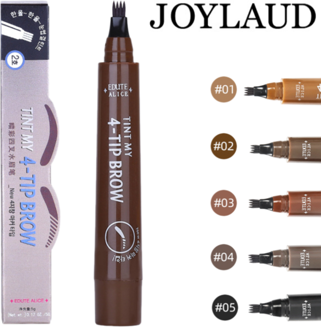 이지셀러 롱래스팅 워터프루프4부포크형 아이브로우 번지지 않는 눈썹문신펜 워터프루프 아이라이너 눈썹 펜슬, [2pcs] 내추럴 블랙